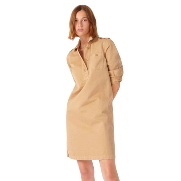 New J. Crew Khaki Shirt Dress S - Picture 1 of 10